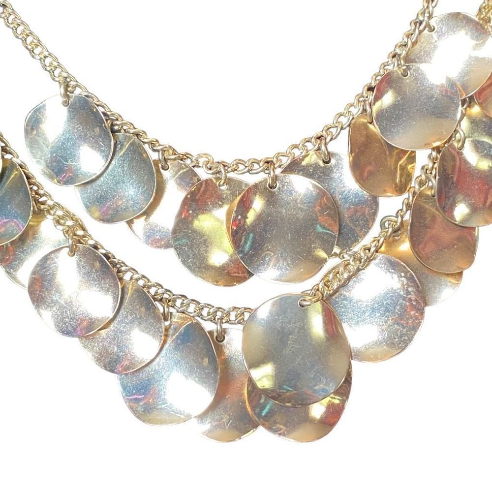 Circle Disk Dangling Statement Bib Necklace - image 3